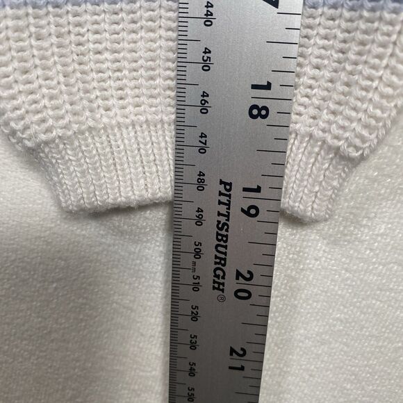 Gentle Fawn “Tucker” White & Light Blue Striped Knit Sweater – Size L - Picture 9 of 9